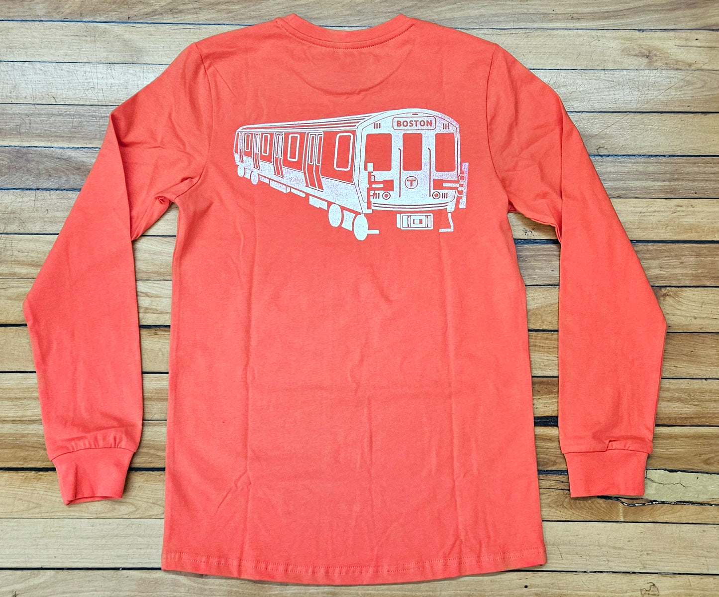 Boston MBTA Red Line Trolley & T Logo Long Sleeve Shirt (TODDLER/YOUTH/ADULT)