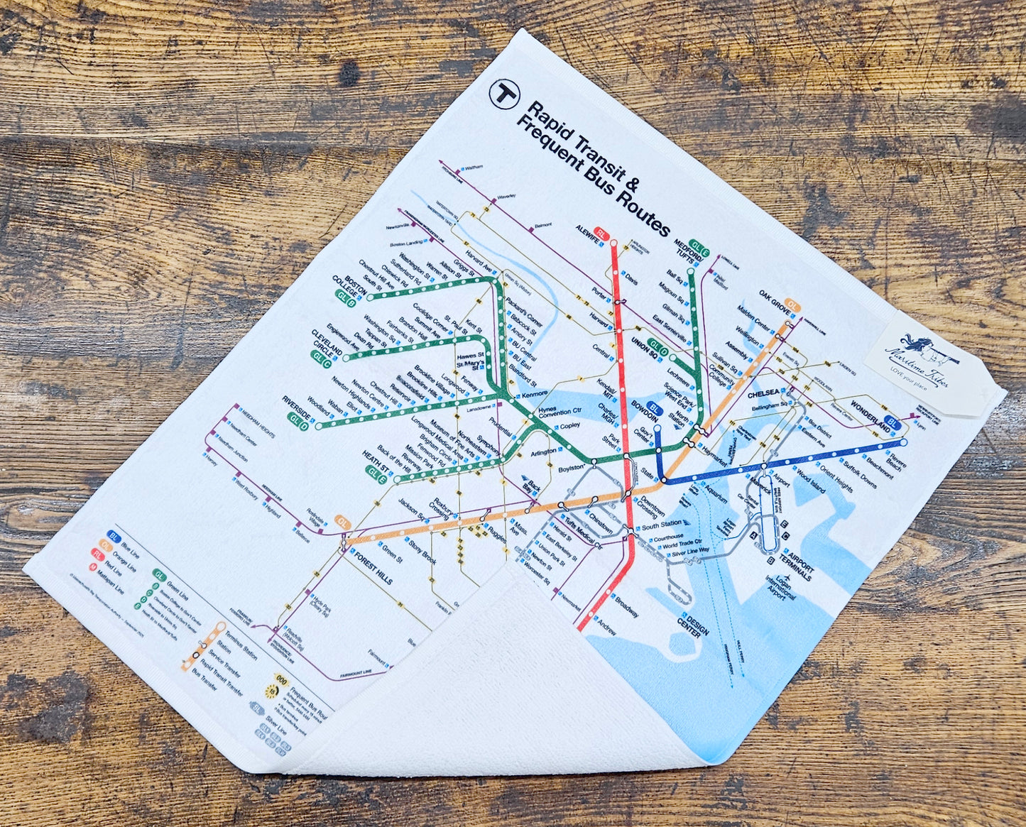 Boston MBTA Map Hand Towel