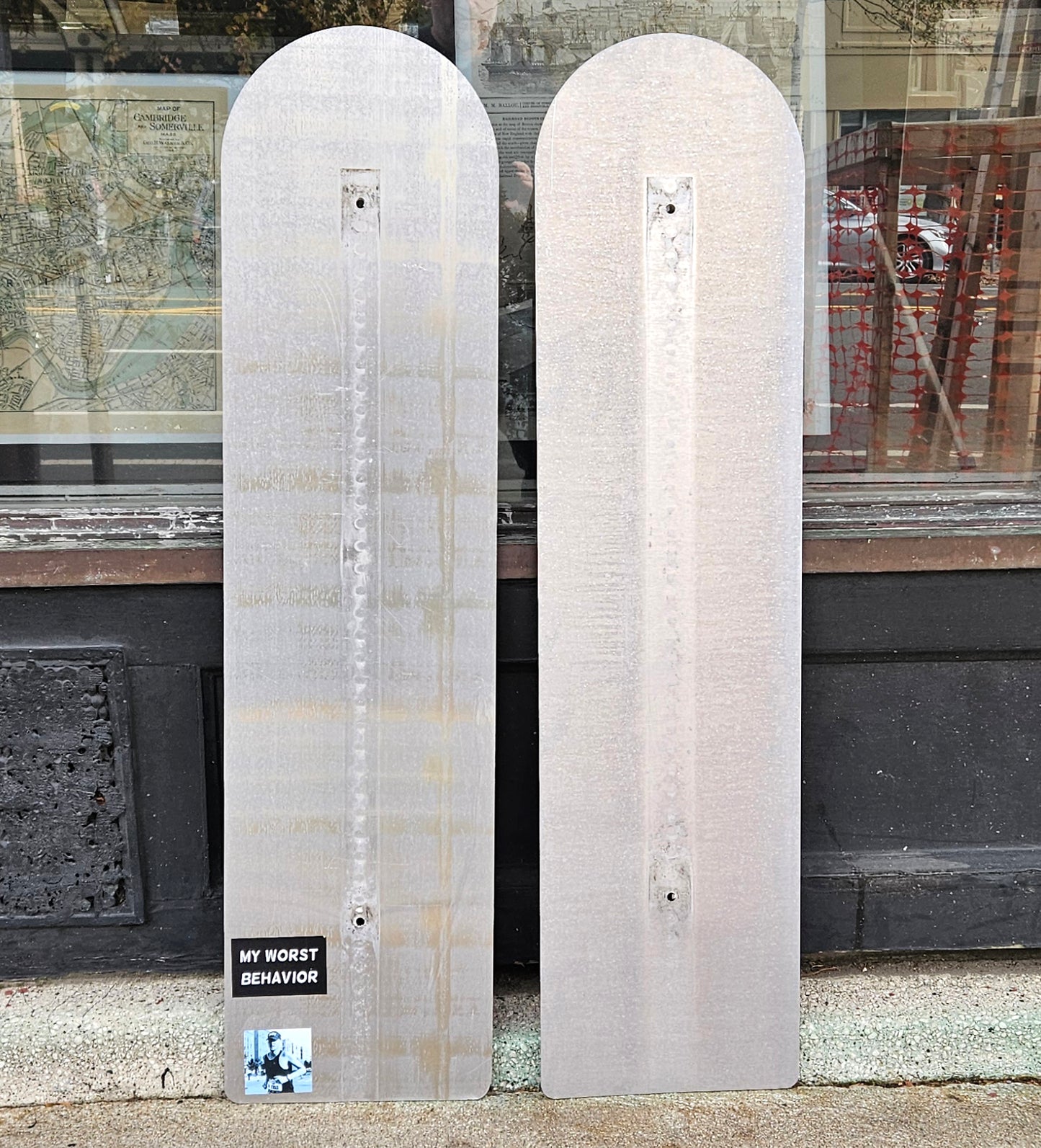 Decommissioned MBTA Bus Stop Signs: 14 Heath St/VA; 28 Ruggles; 45 Ruggles; 66 Harvard;