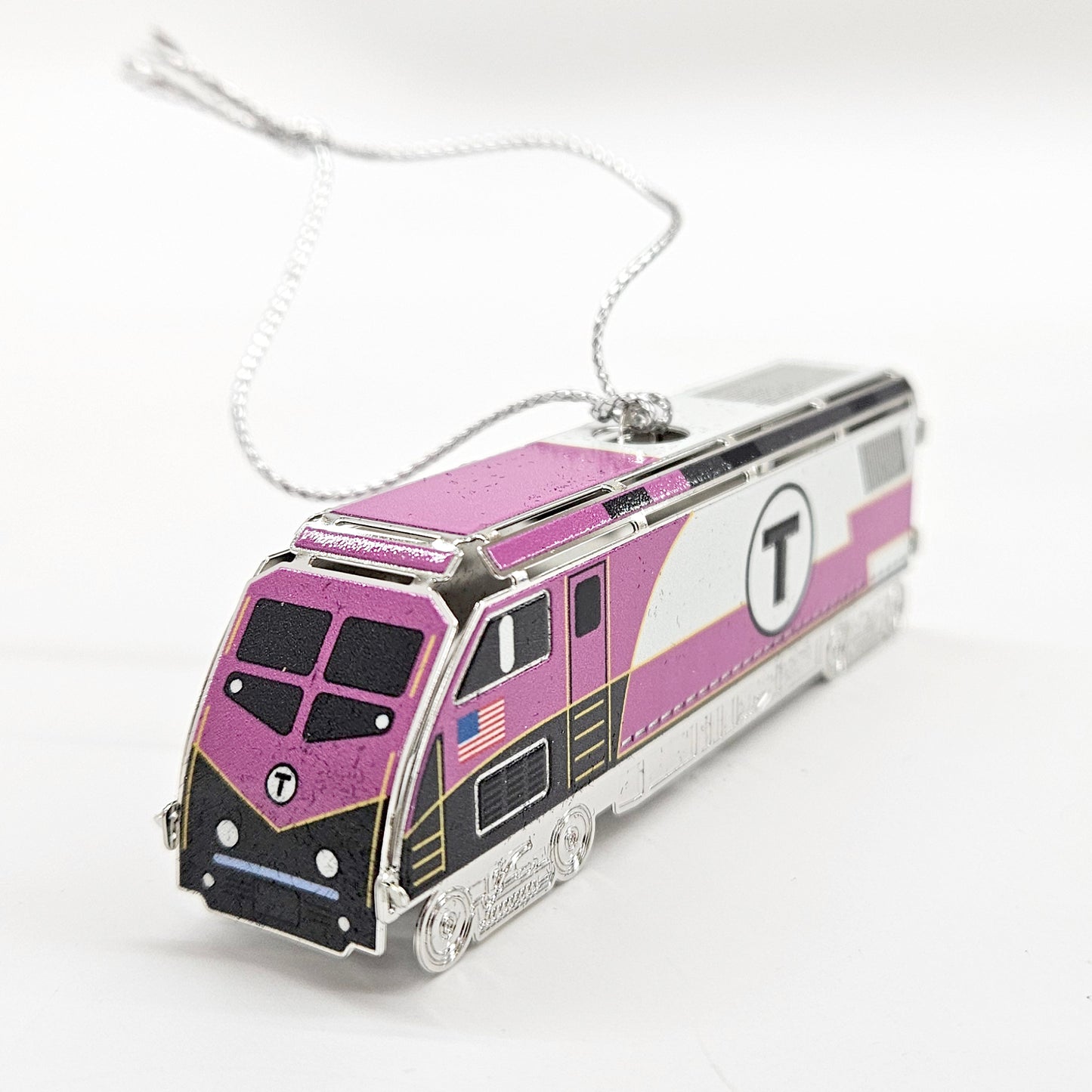 Boston MBTA Commuter Rail Locomotive Metal Ornament