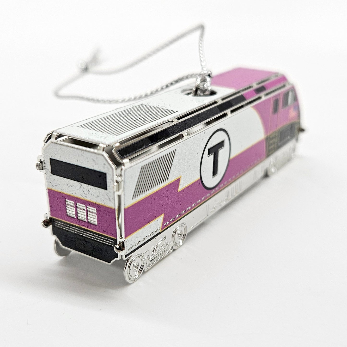 Boston MBTA Commuter Rail Locomotive Metal Ornament