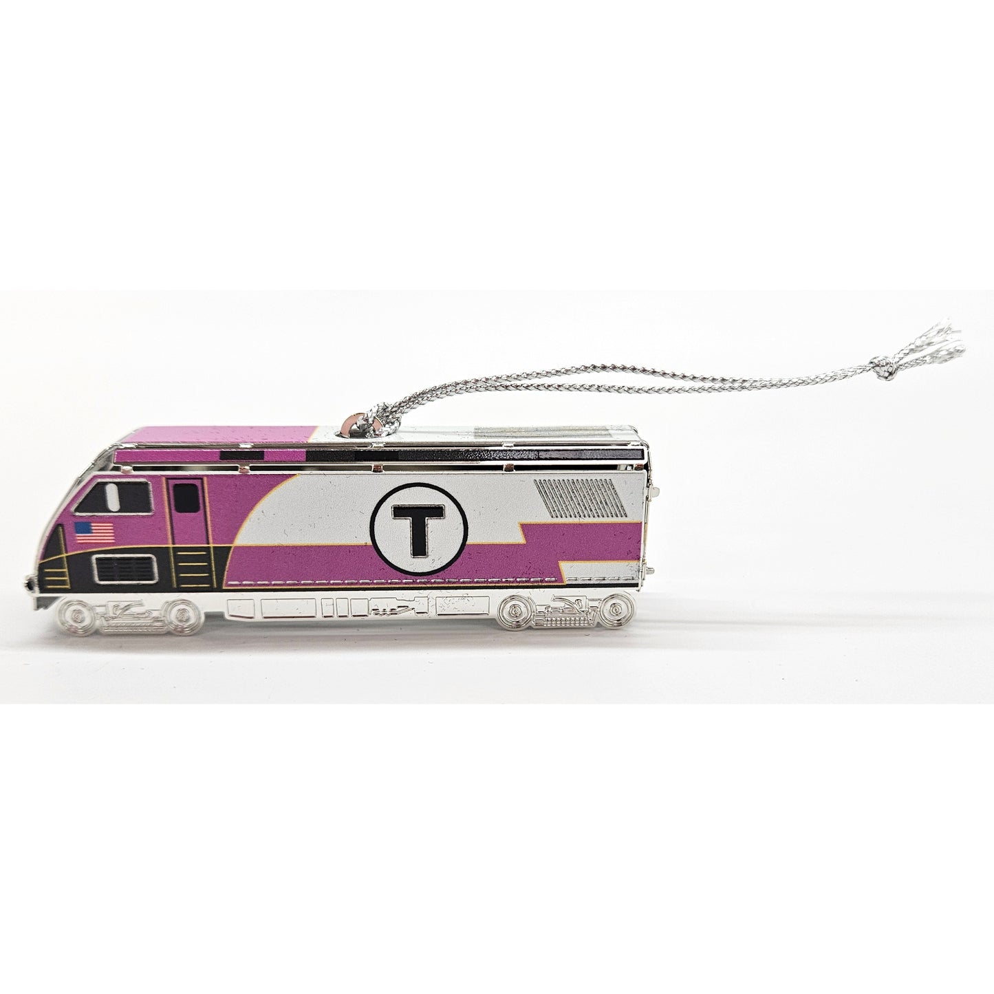 Boston MBTA Commuter Rail Locomotive Metal Ornament