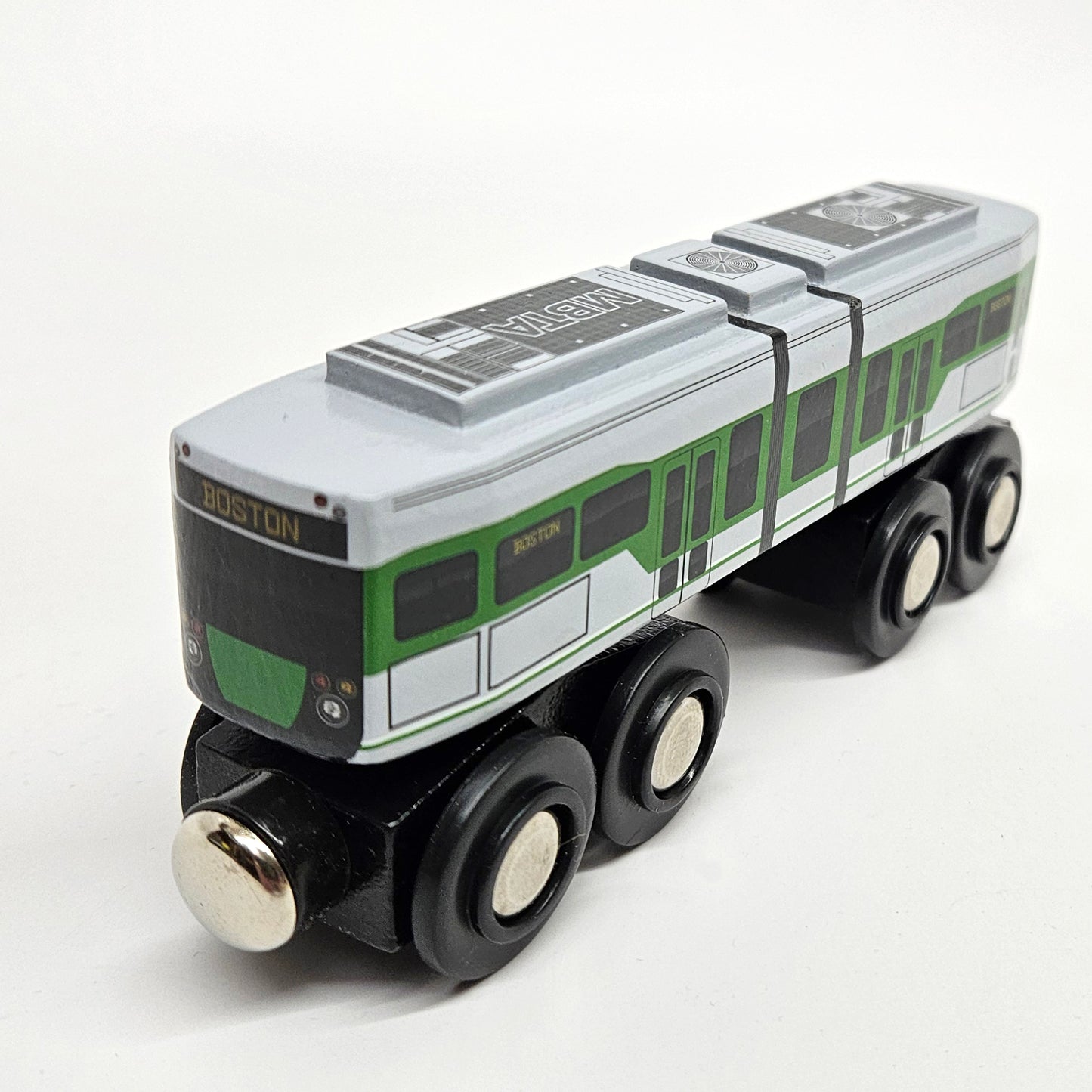 Boston MBTA Green Line Wooden Toy Train (Type 9 LRV)