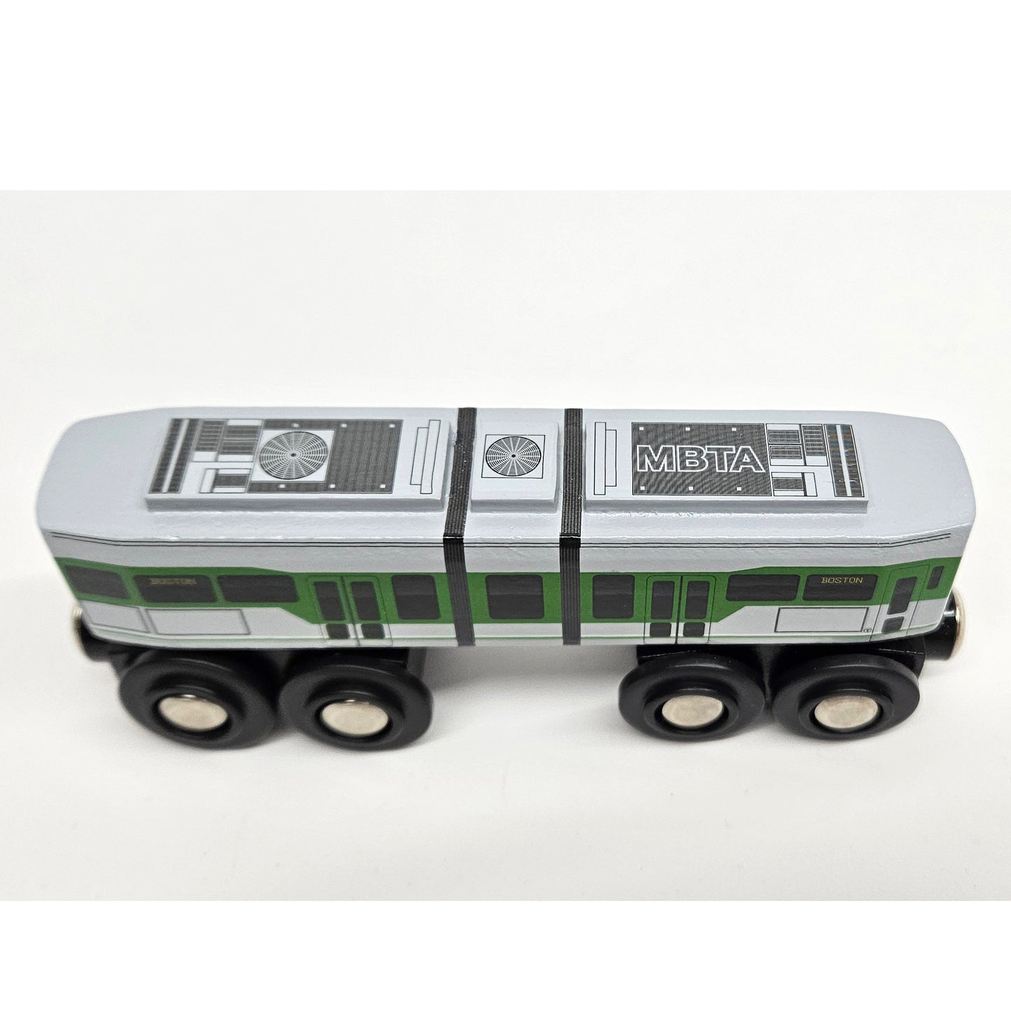 Boston MBTA Green Line Wooden Toy Train (Type 9 LRV)