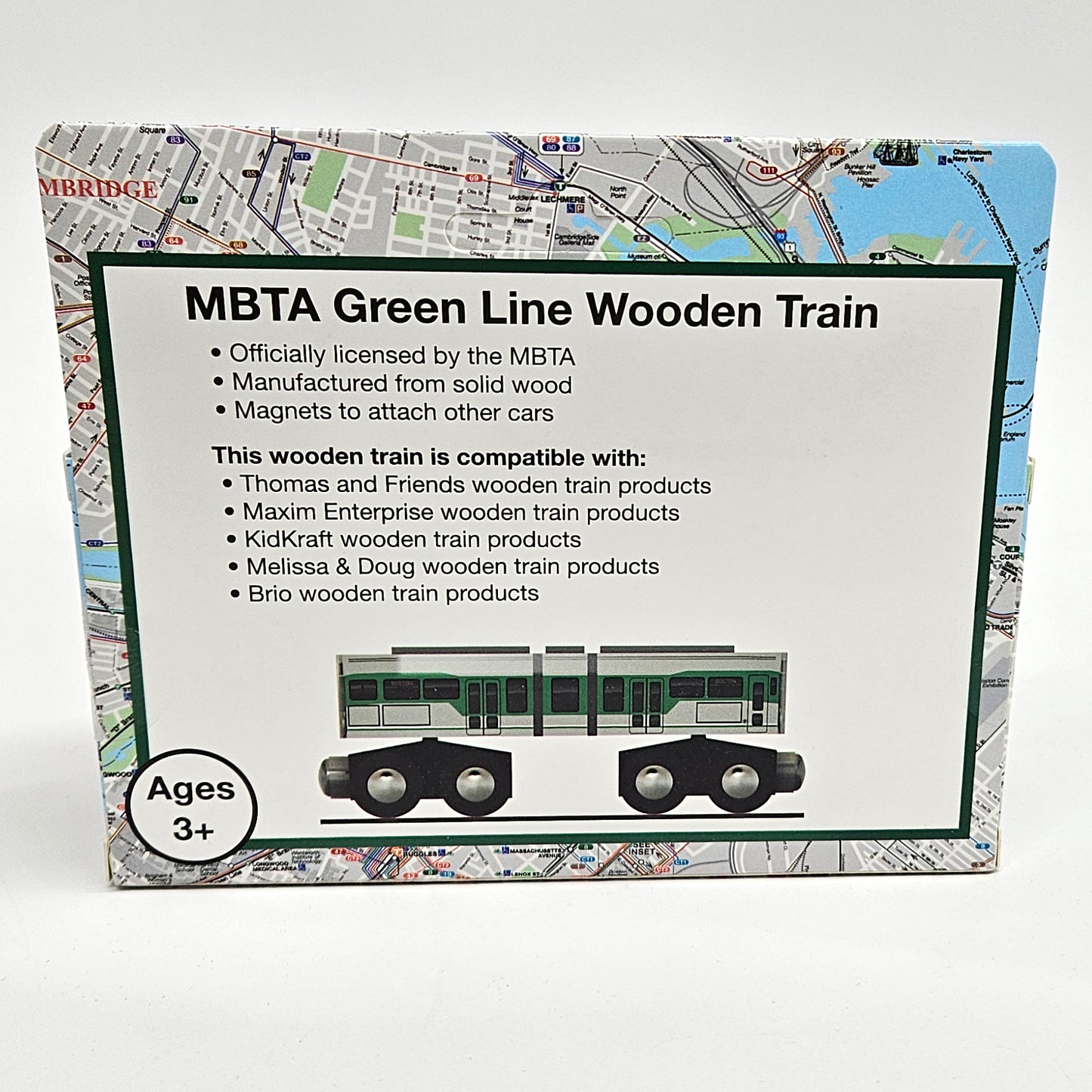 Boston MBTA Green Line Wooden Toy Train (Type 9 LRV)