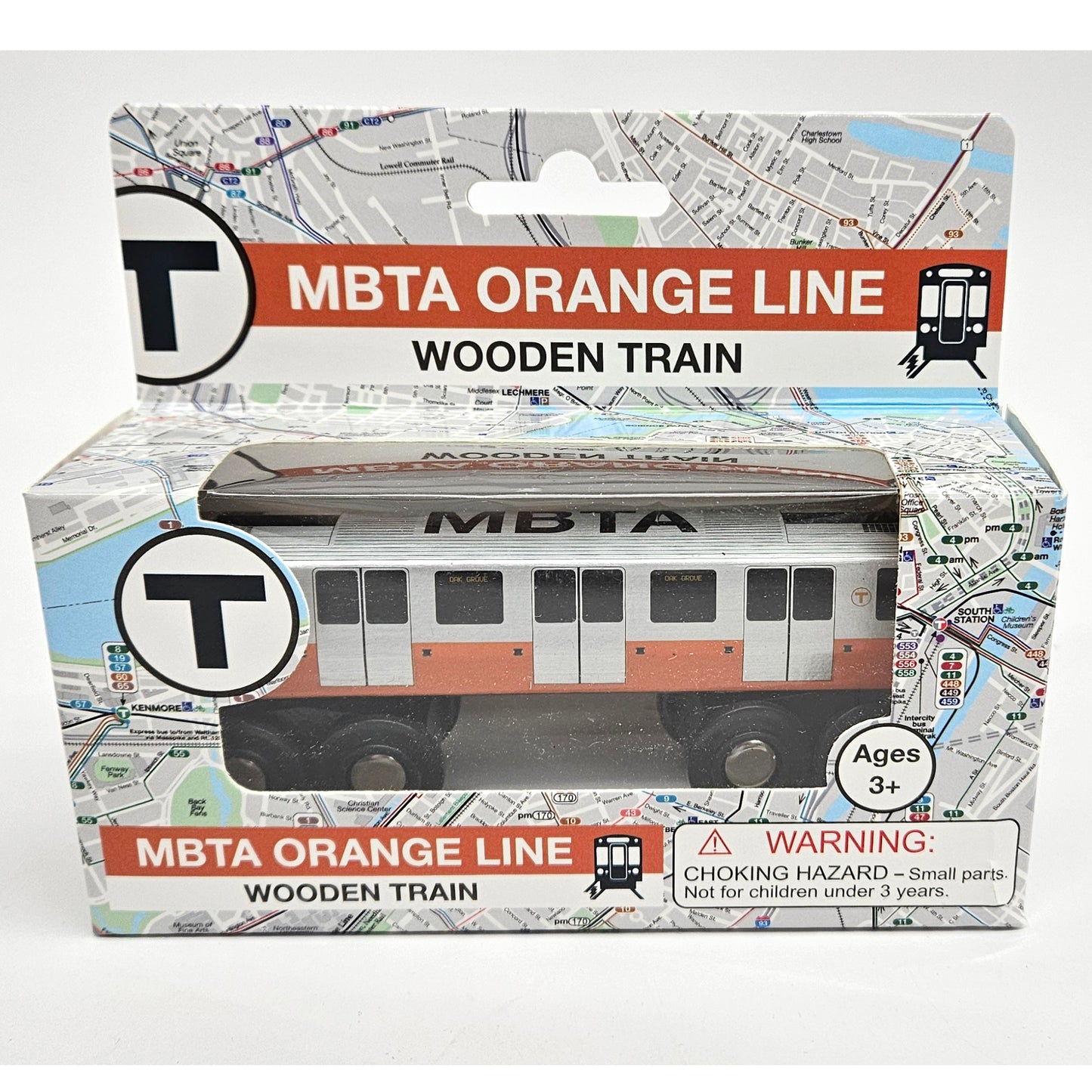 Boston MBTA Orange Line Wooden Toy Train (1400 1500-Series)