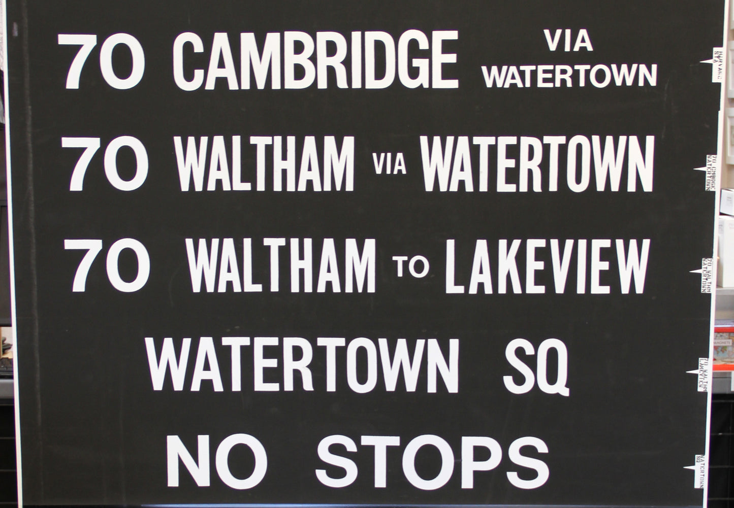 Boston MBTA Rollsign: Route 70 Cambridge, Waltham, Watertown