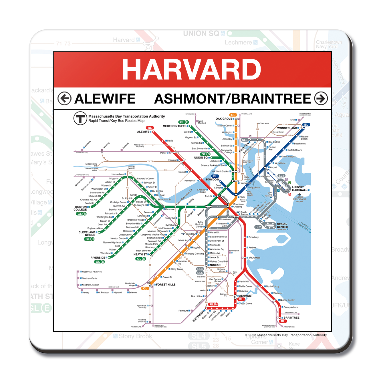 MBTA Harvard Red Line Station Coaster