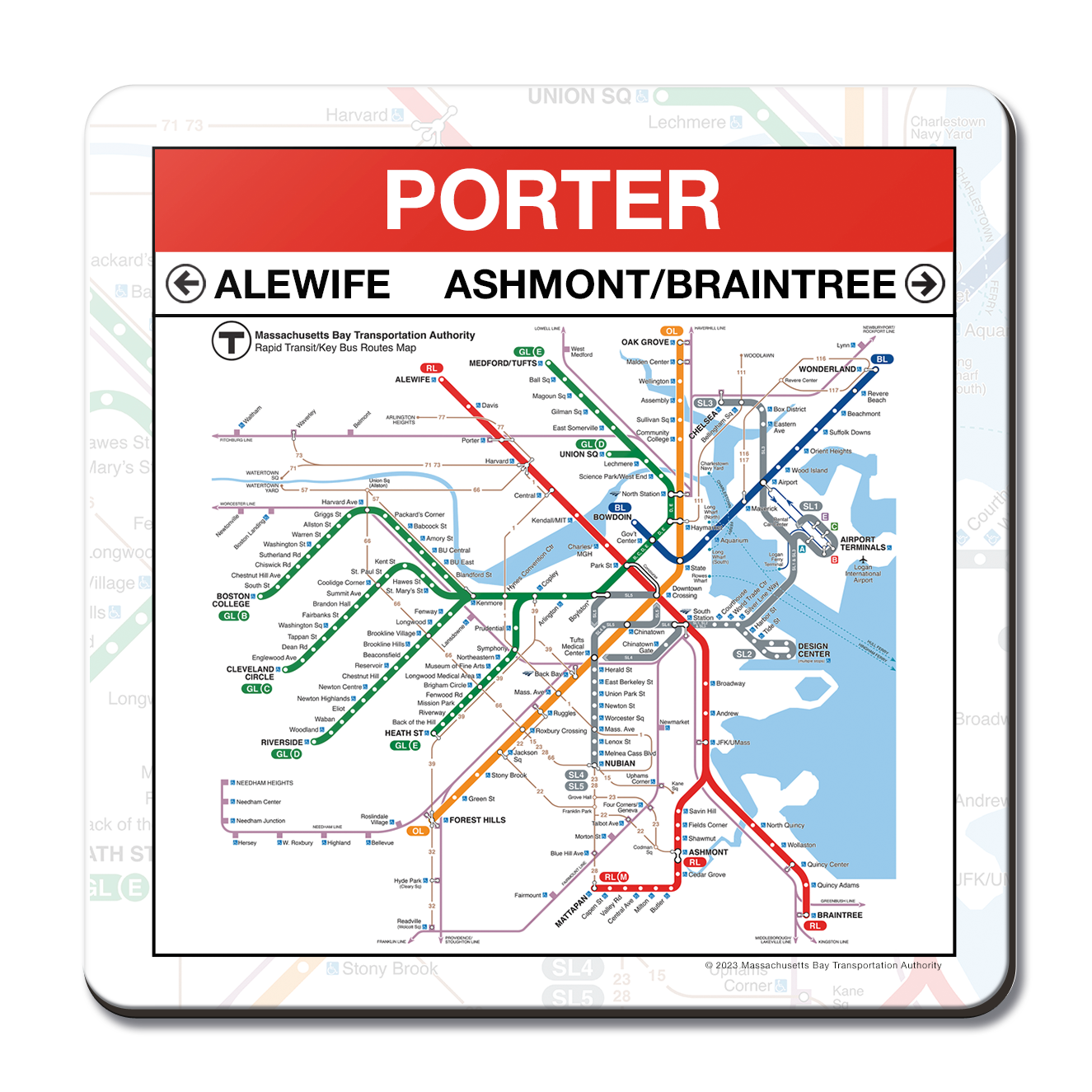 MBTA Porter Red Line Station Coaster