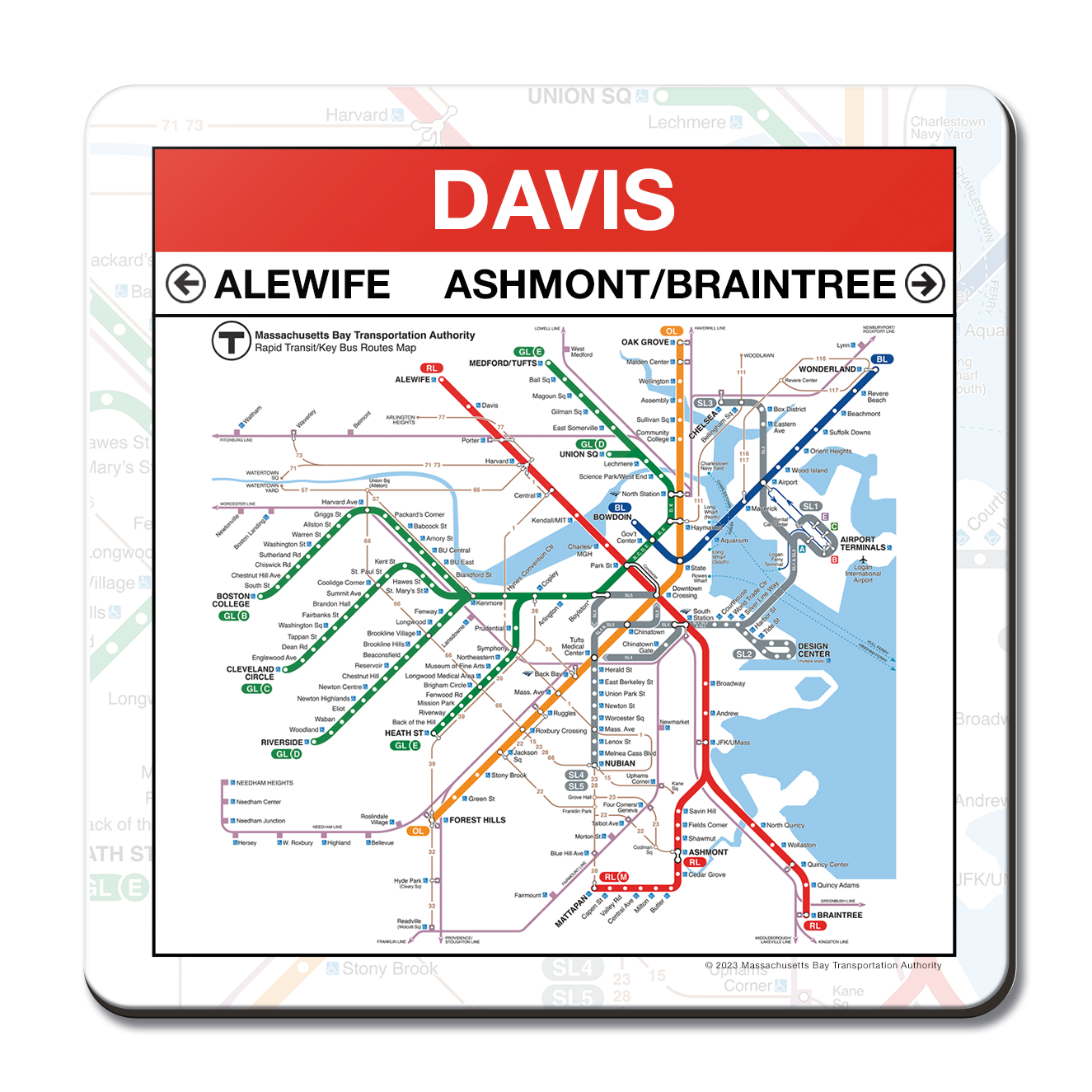 MBTA Davis Red Line Station Coaster