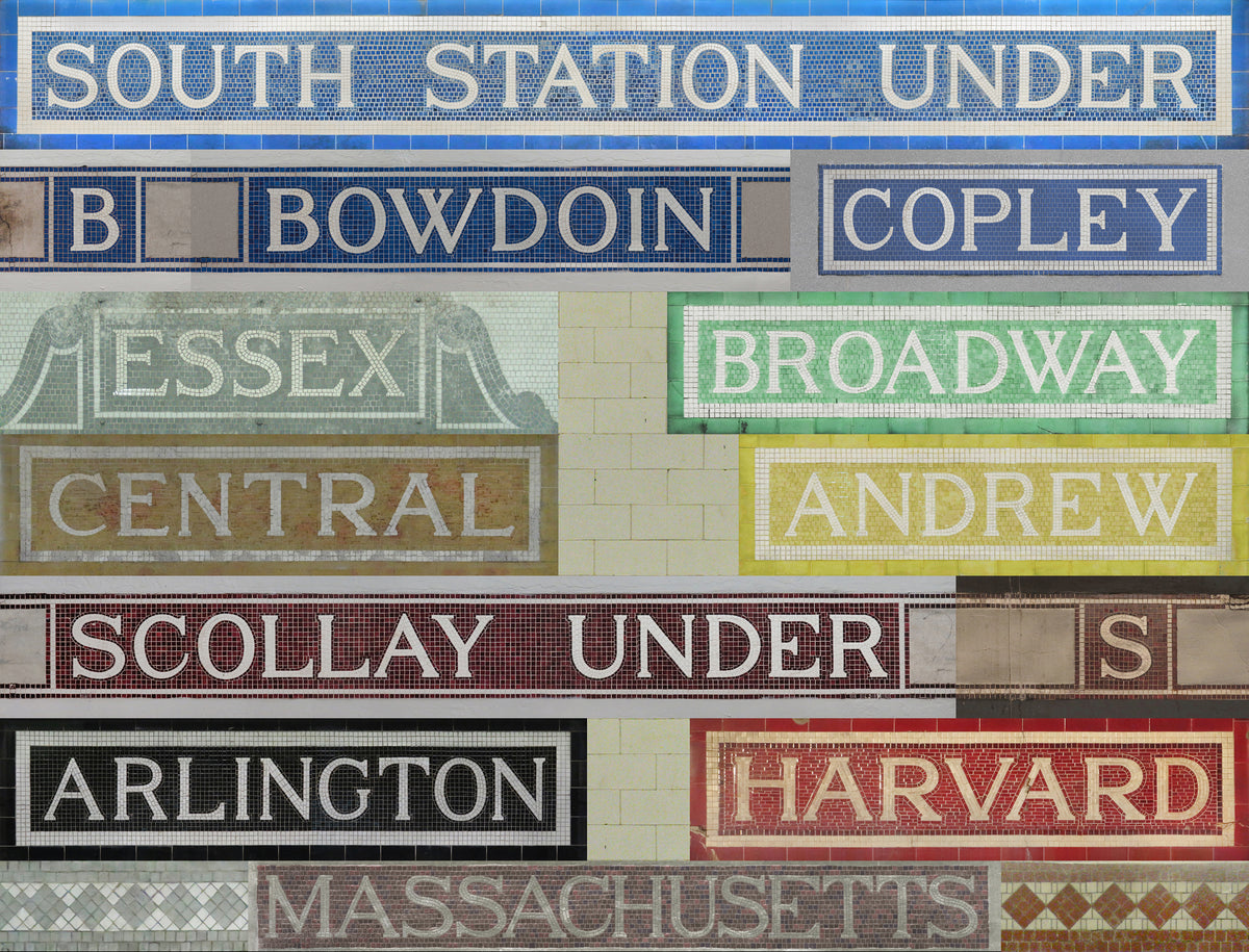 Boston MBTA Vintage Mosaic Tile Composite #1 Fine Art Print