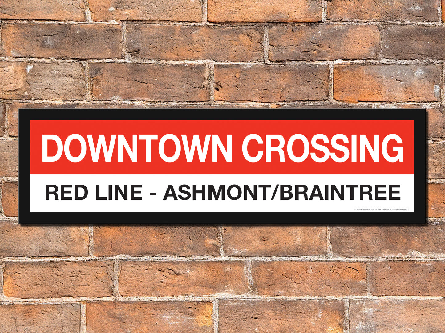 Boston MBTA RED LINE Framed Replica Station Signs