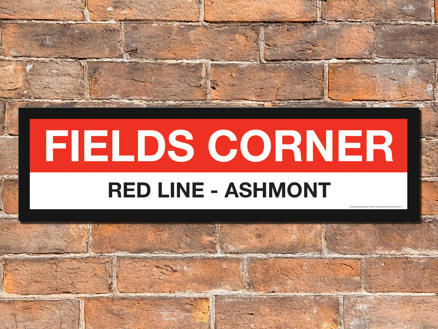 Boston MBTA RED LINE Framed Replica Station Signs