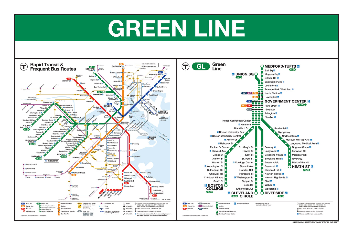 MBTA Green Line Station Panel Prints (18"x24")
