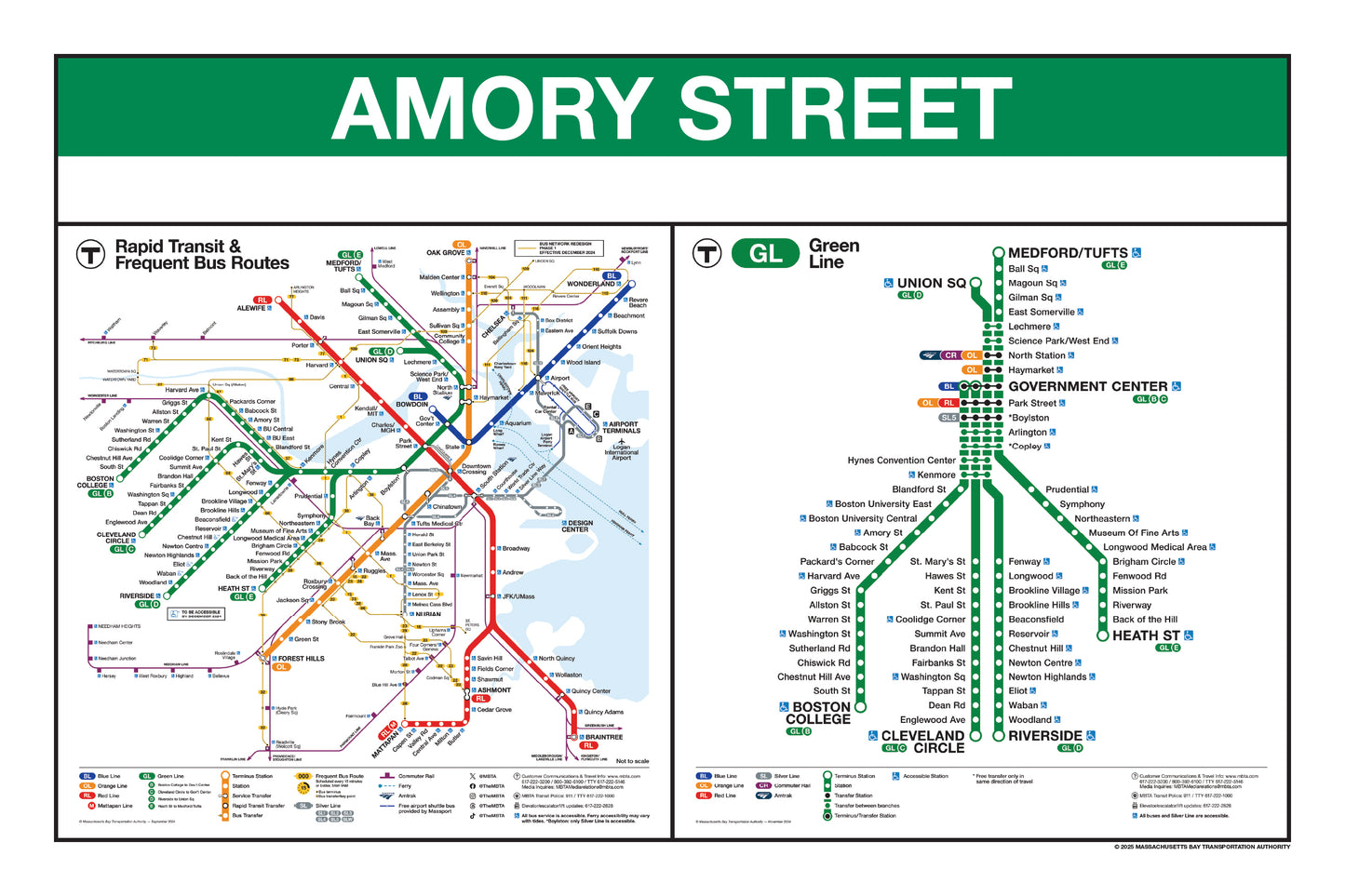 MBTA Green Line Station Panel Prints (18"x24")