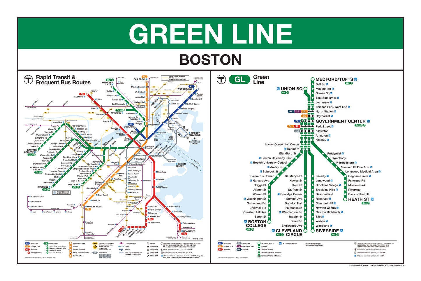 MBTA Green Line Station Panel Prints (18"x24")