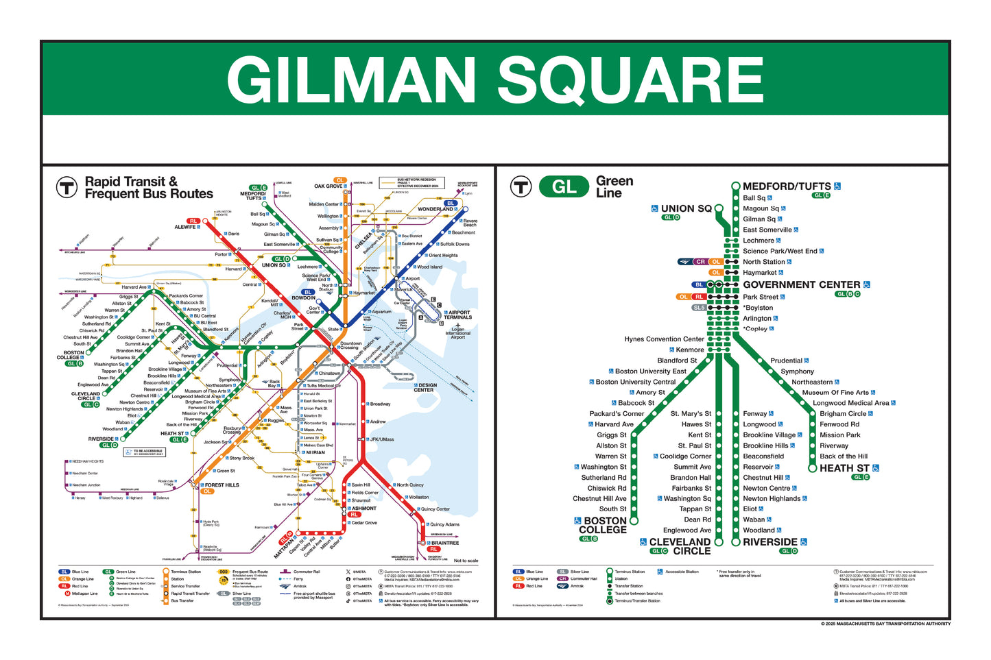 MBTA Green Line Station Panel Prints (18"x24")
