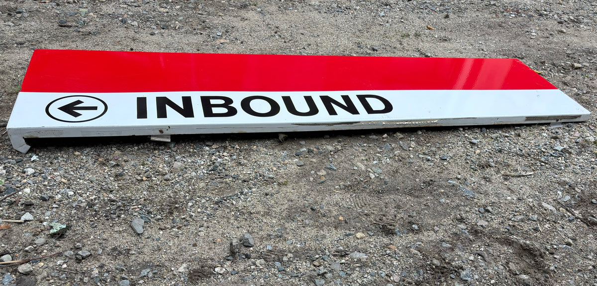 Decommissioned MBTA Sign: Quincy Adams Station <- INBOUND