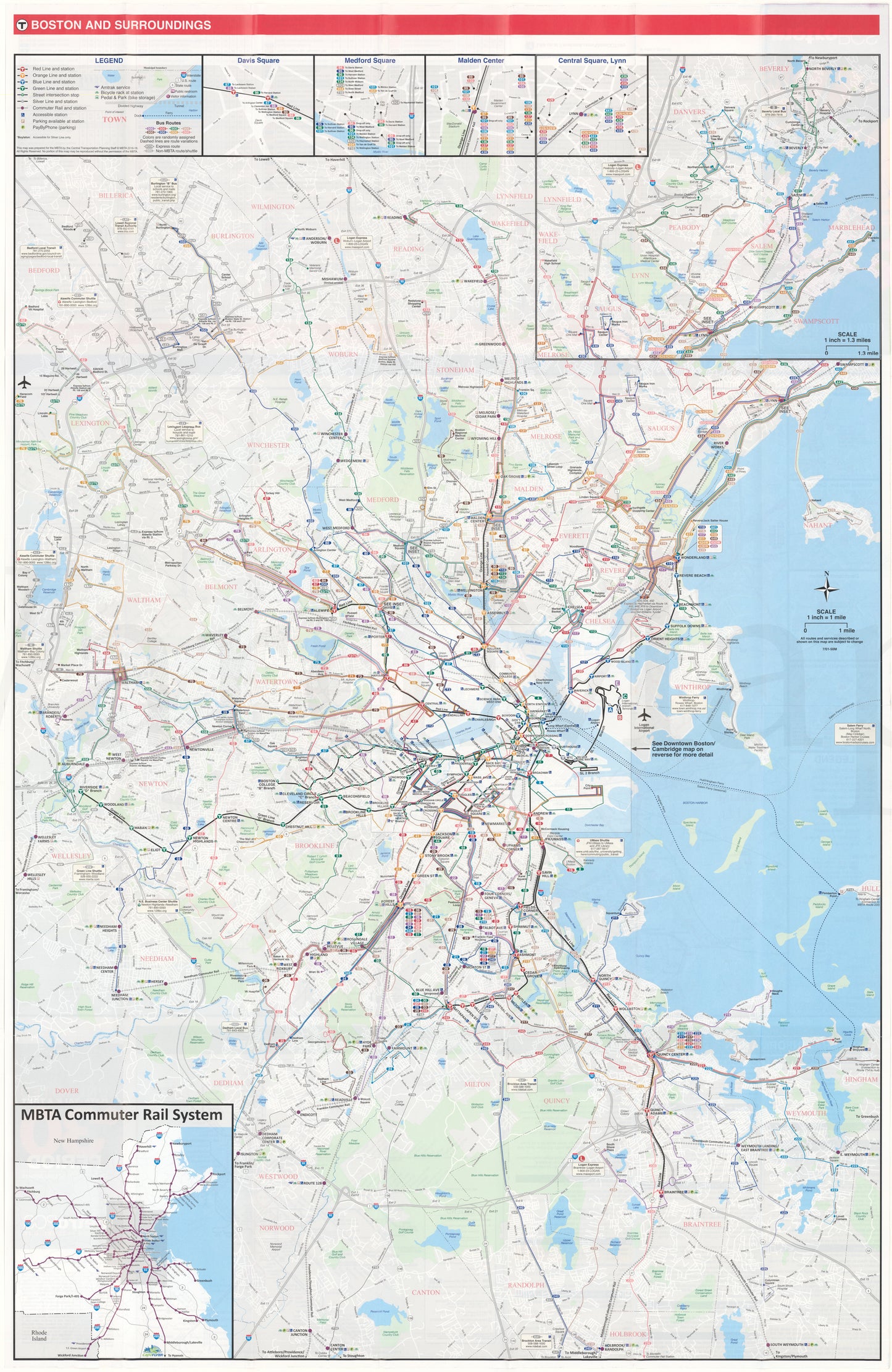 2016-18 MBTA System Map (Side A)