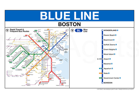 Boston MBTA BLUE LINE Station Greeting Card