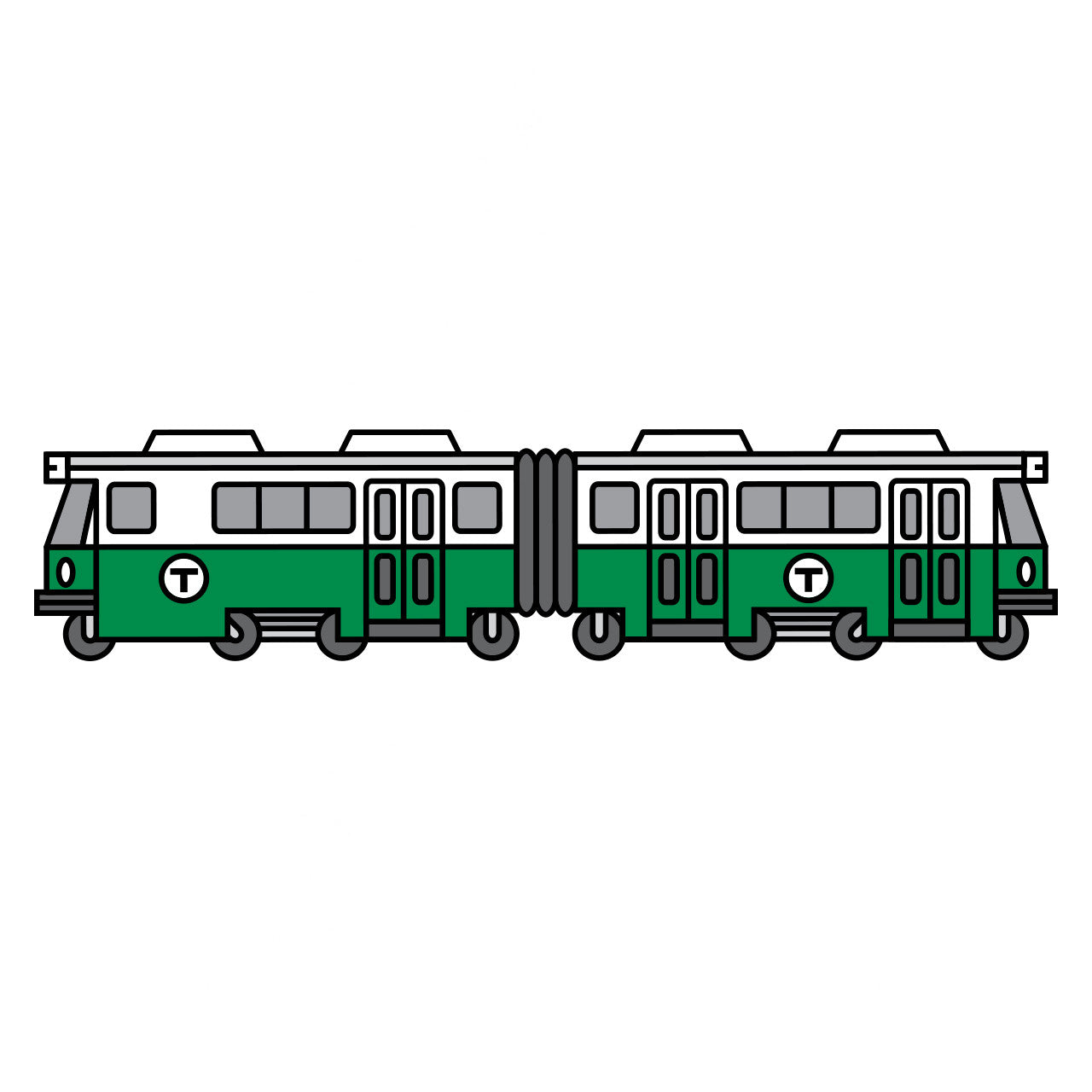 Boston MBTA "T" Green Line Trolley Sticker