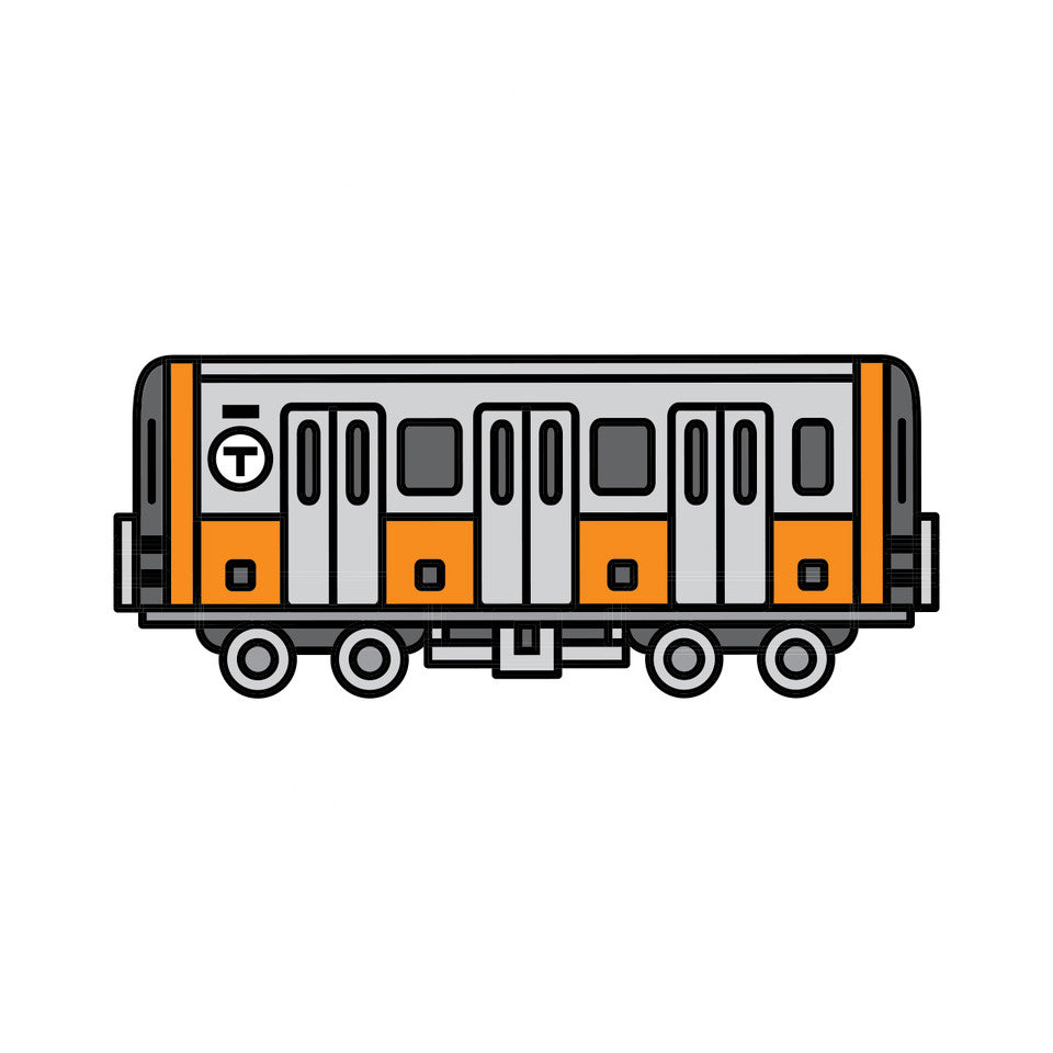 Boston MBTA "T" Orange Line Subway Car Sticker