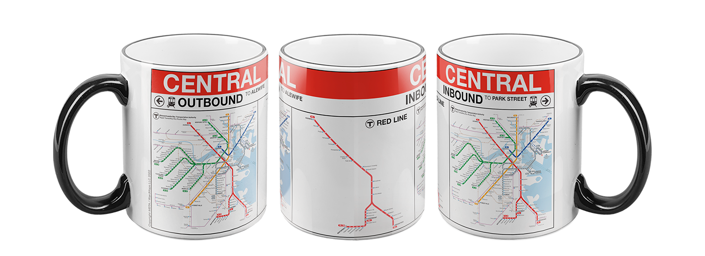 MBTA CENTRAL Red Line Station Mug