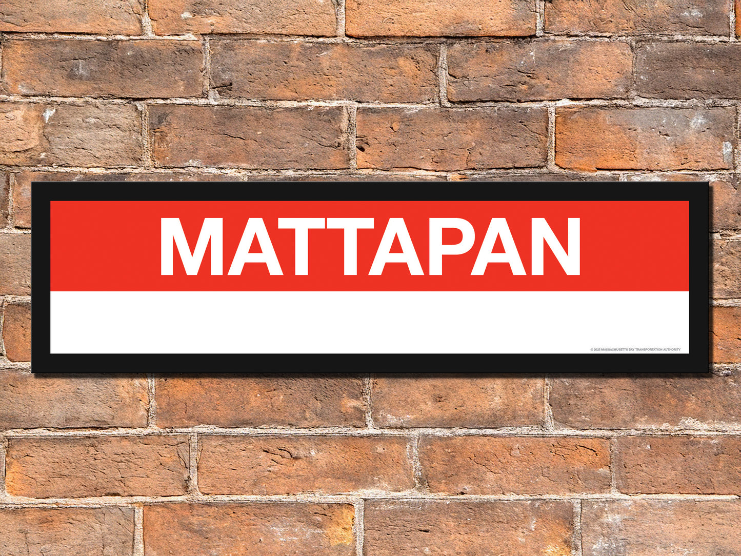 Boston MBTA RED LINE Framed Replica Station Signs