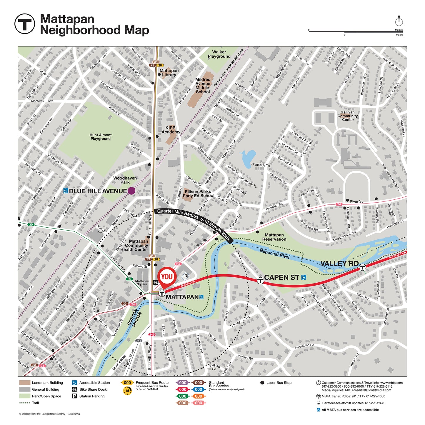 MBTA Mattapan Station Neighborhood Map (Mar. 2025)