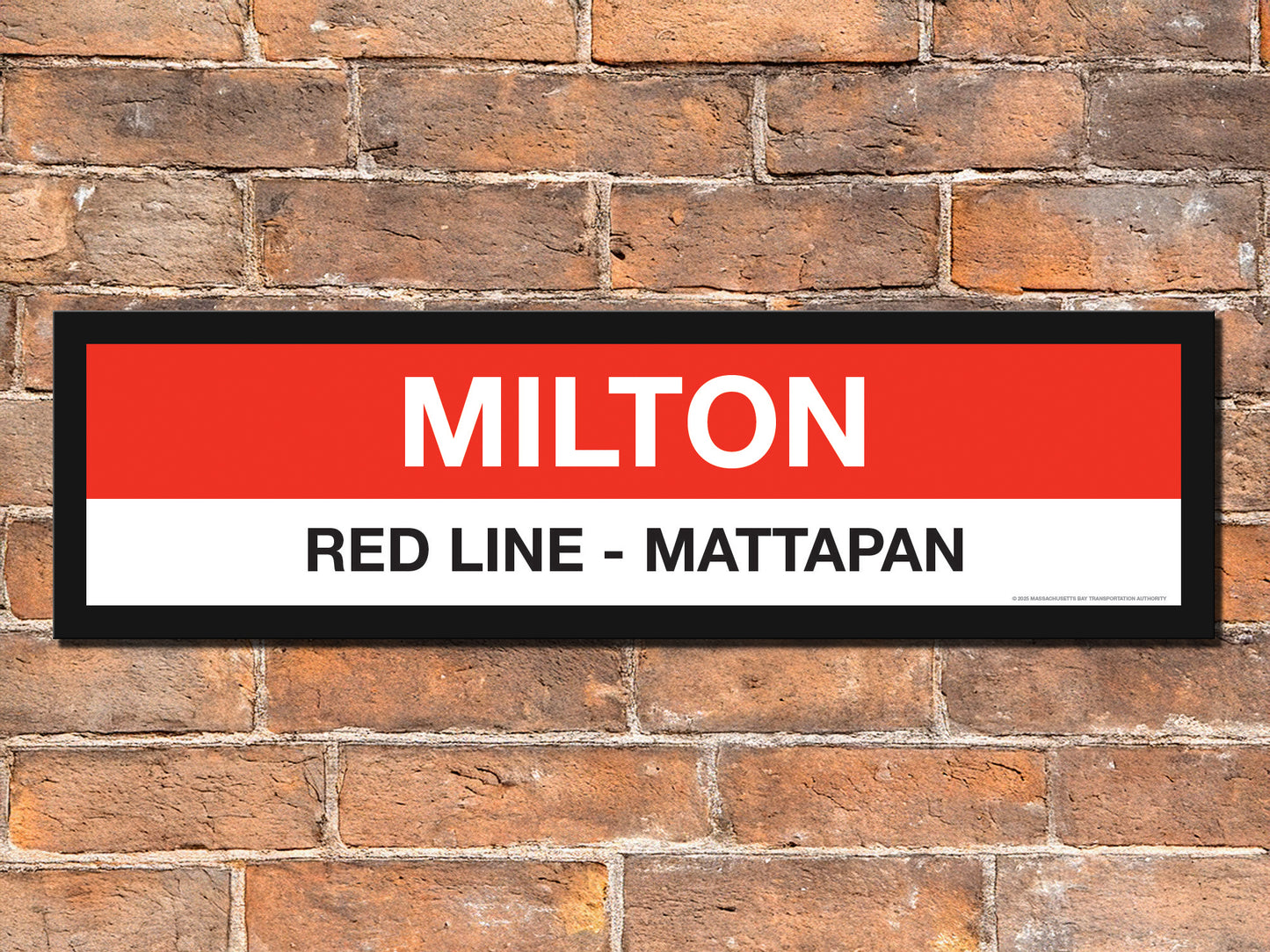 Boston MBTA RED LINE Framed Replica Station Signs