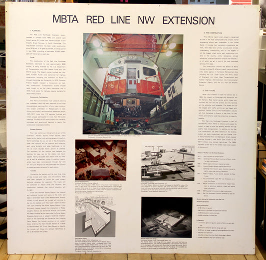MBTA Red Line Northwest Extension Informational Board Circa 1980