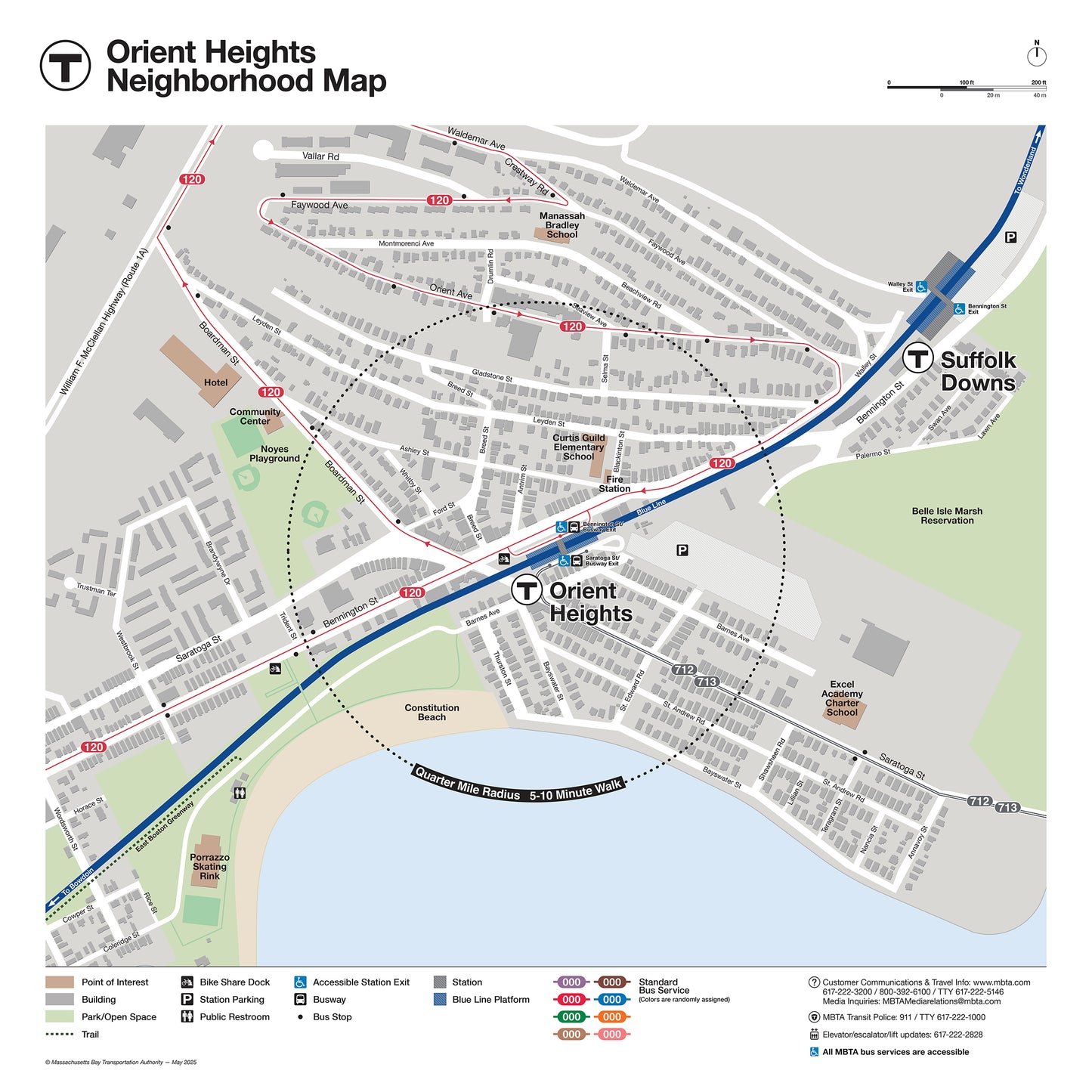 MBTA Orient Heights Station Neighborhood Map (May 2025)