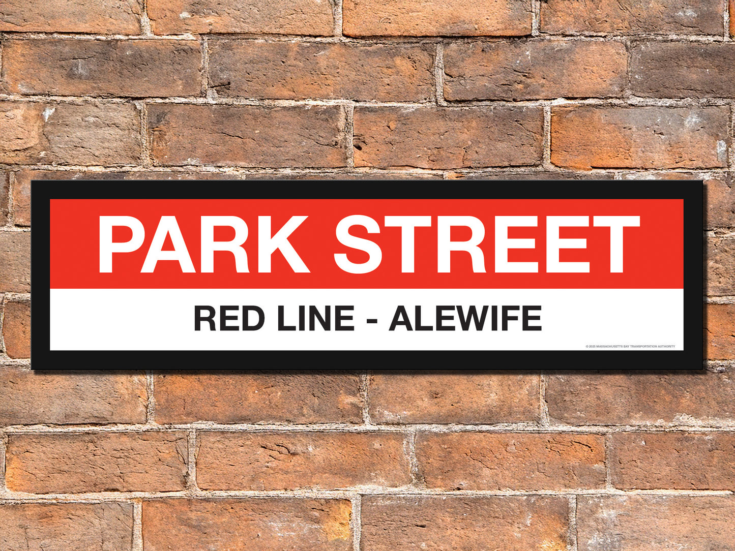 Boston MBTA RED LINE Framed Replica Station Signs