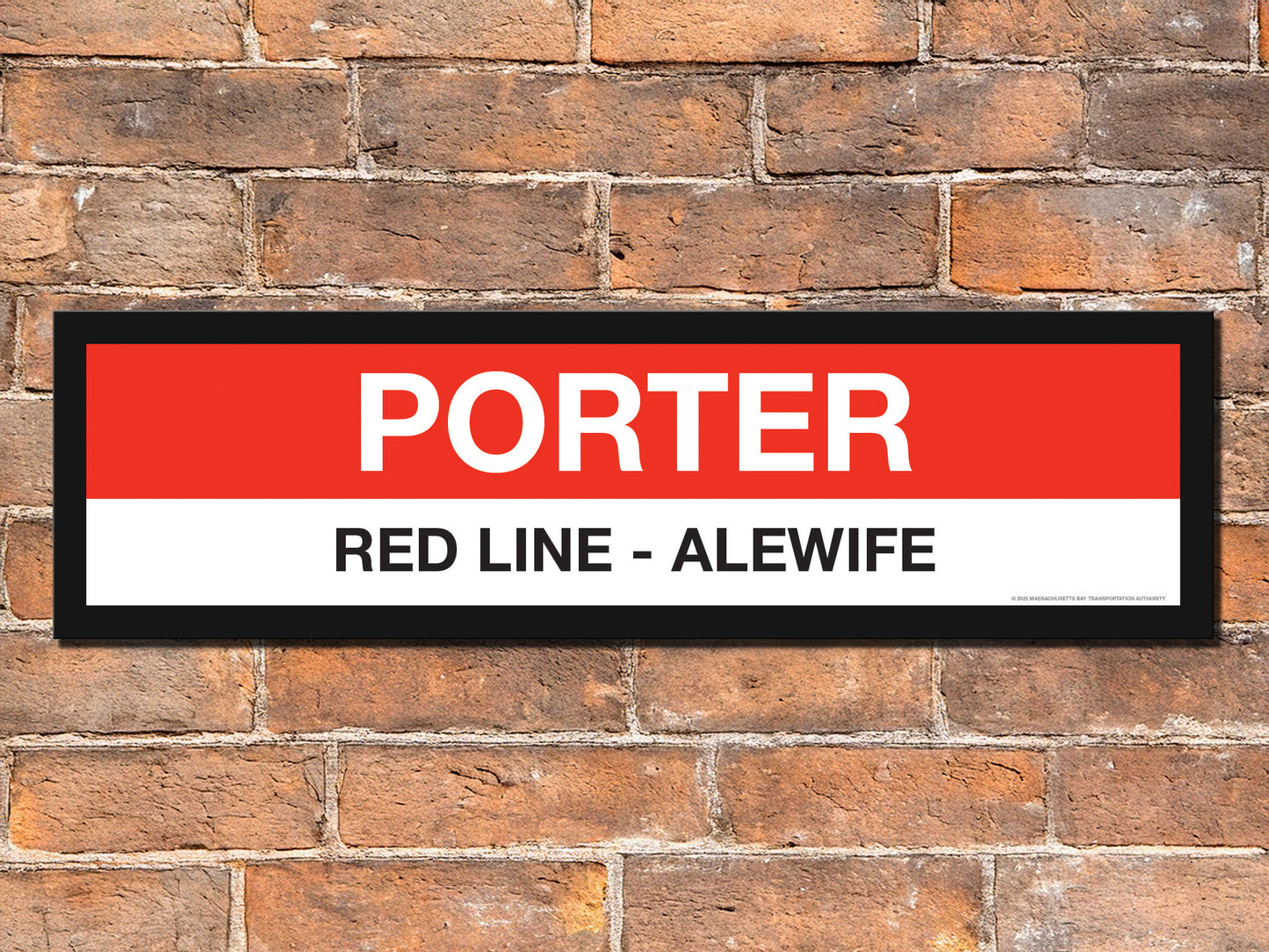 Boston MBTA RED LINE Framed Replica Station Signs