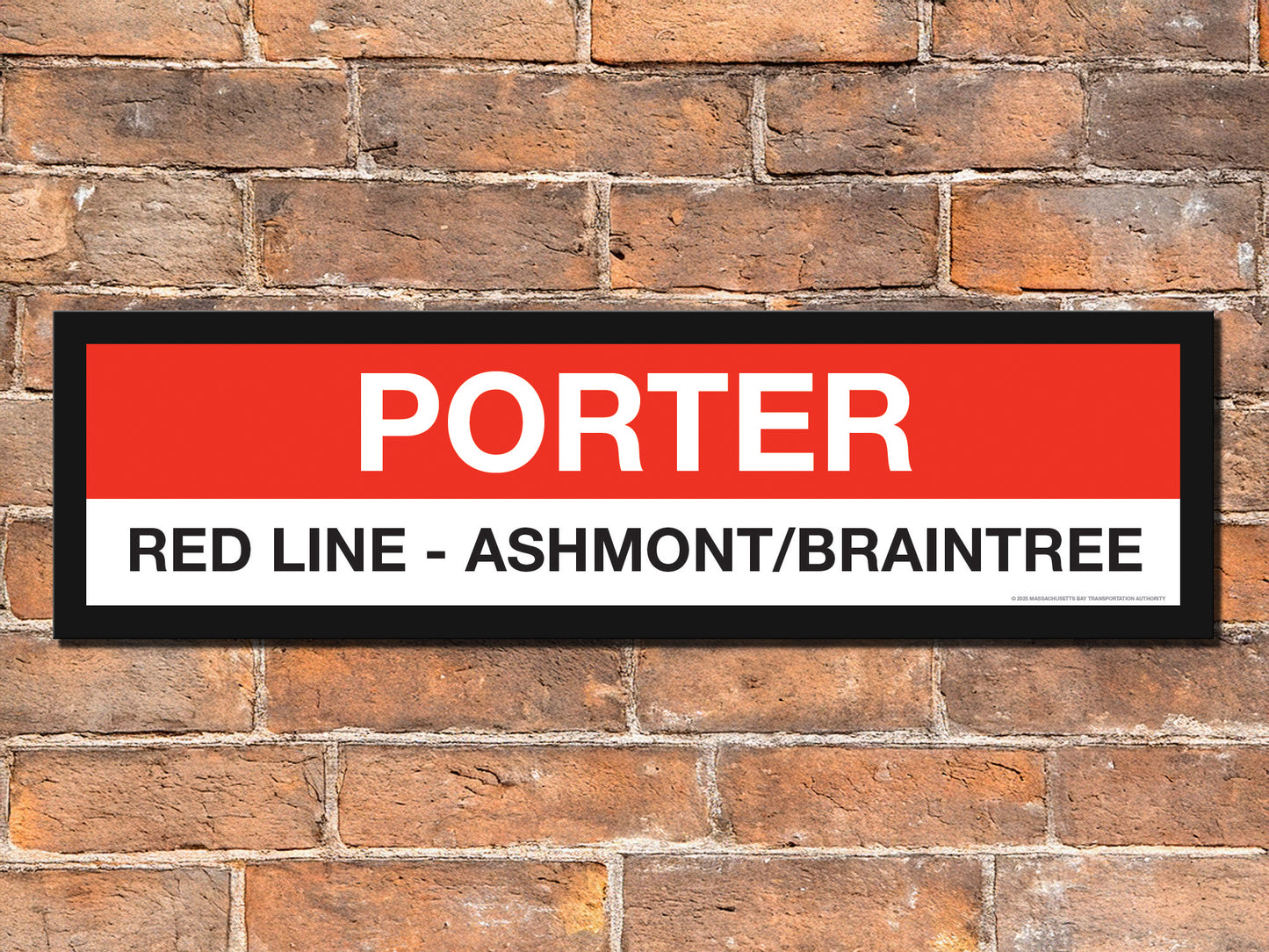 Boston MBTA RED LINE Framed Replica Station Signs