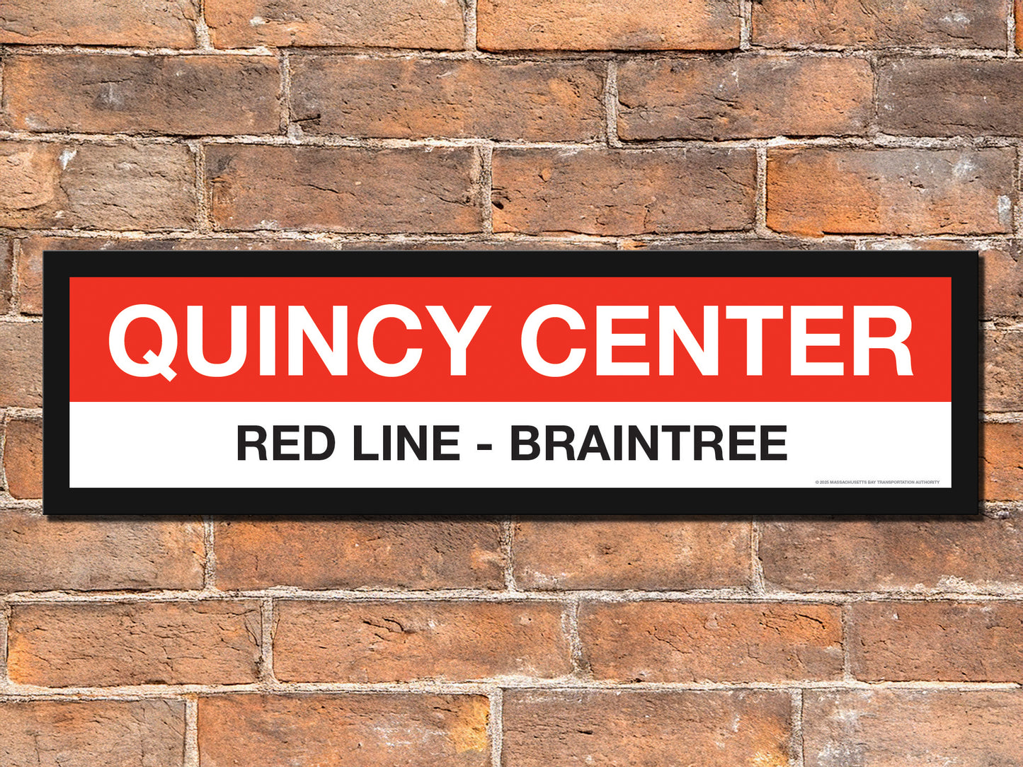 Boston MBTA RED LINE Framed Replica Station Signs