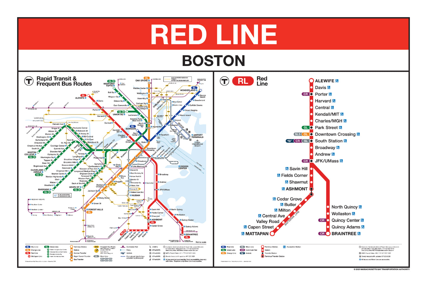 Boston MBTA Red Line Station Panel Prints (K-Z)