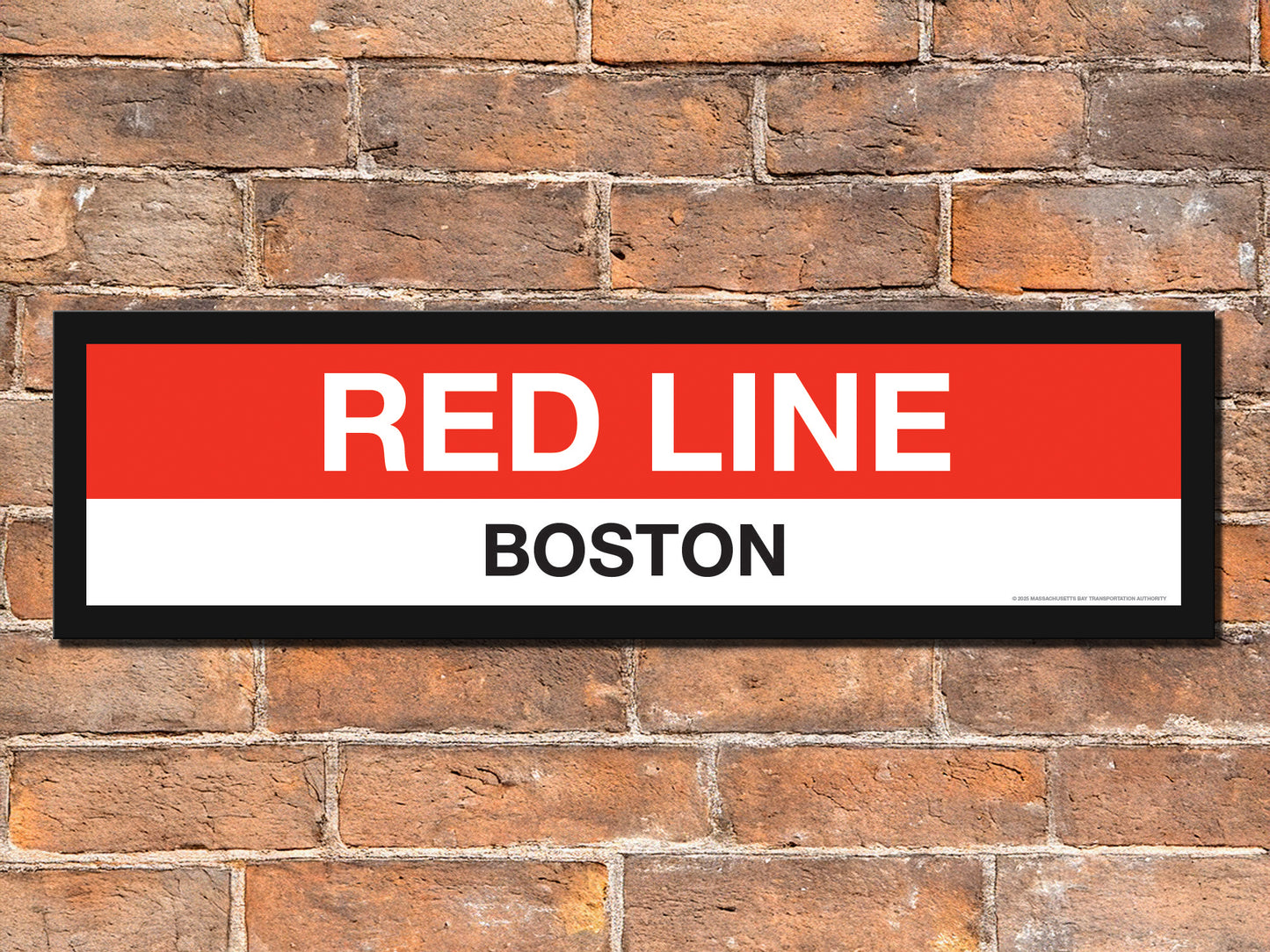 Boston MBTA RED LINE Framed Replica Station Signs