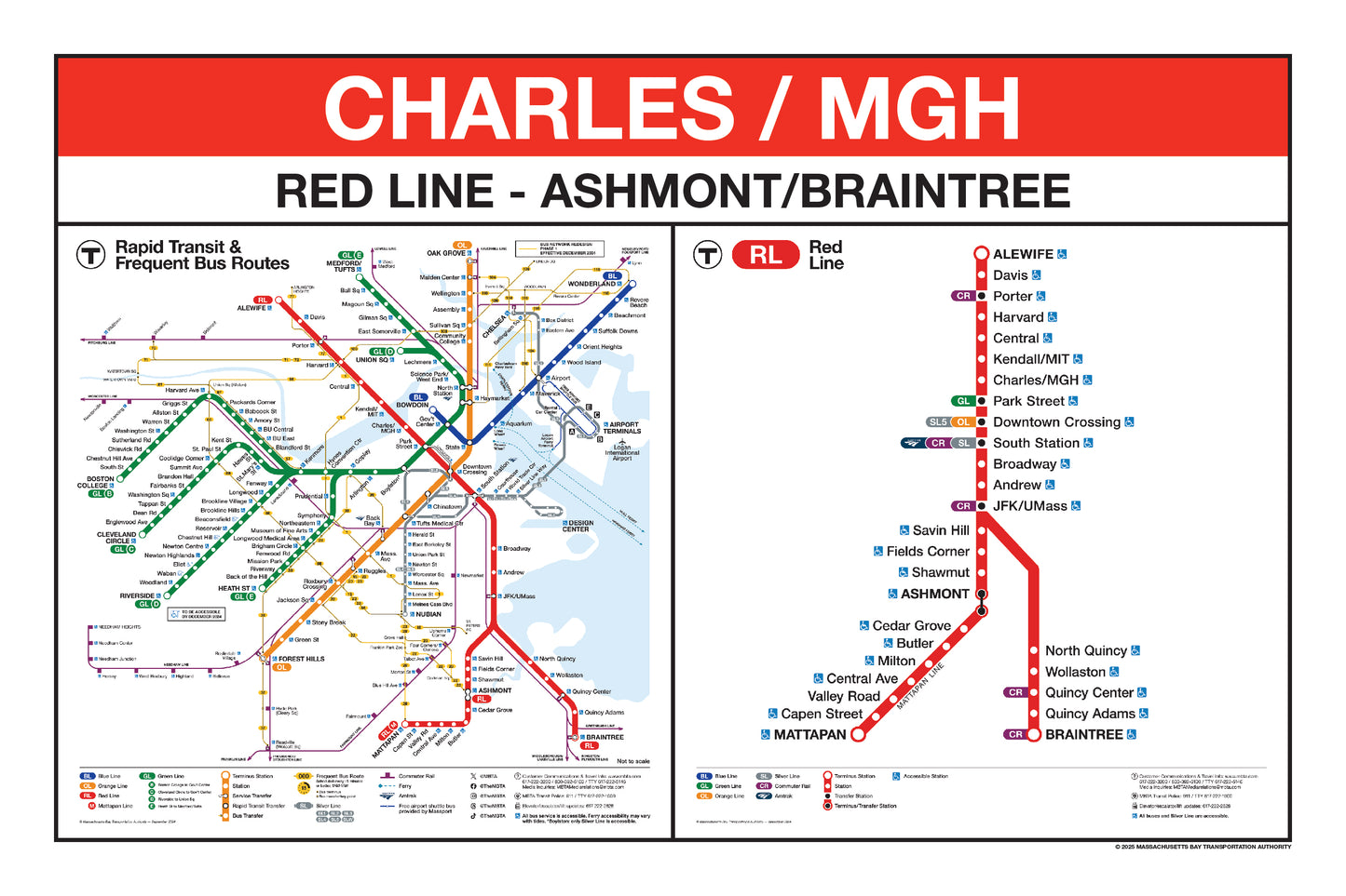 Boston MBTA Red Line Station Panel Prints (A-J)