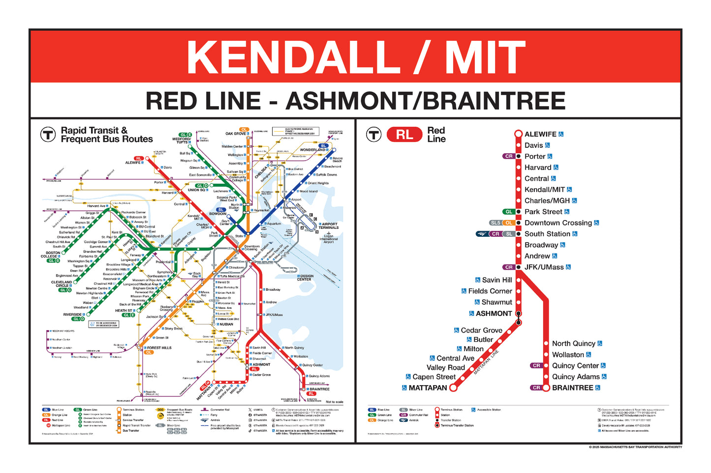 Boston MBTA Red Line Station Panel Prints (K-Z)