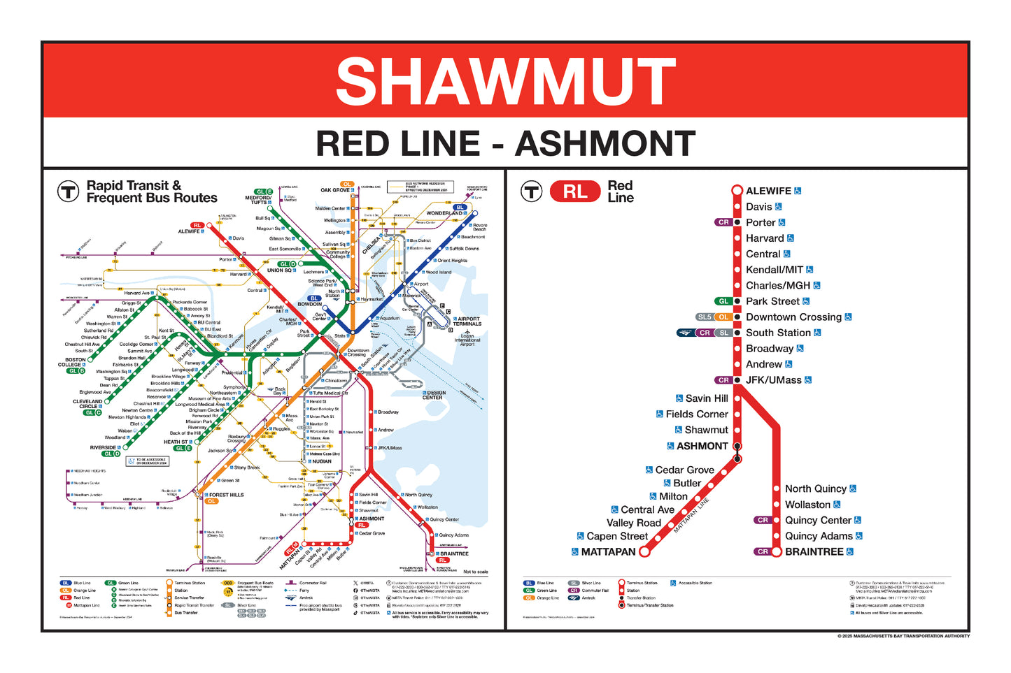 Boston MBTA Red Line Station Panel Prints (K-Z)
