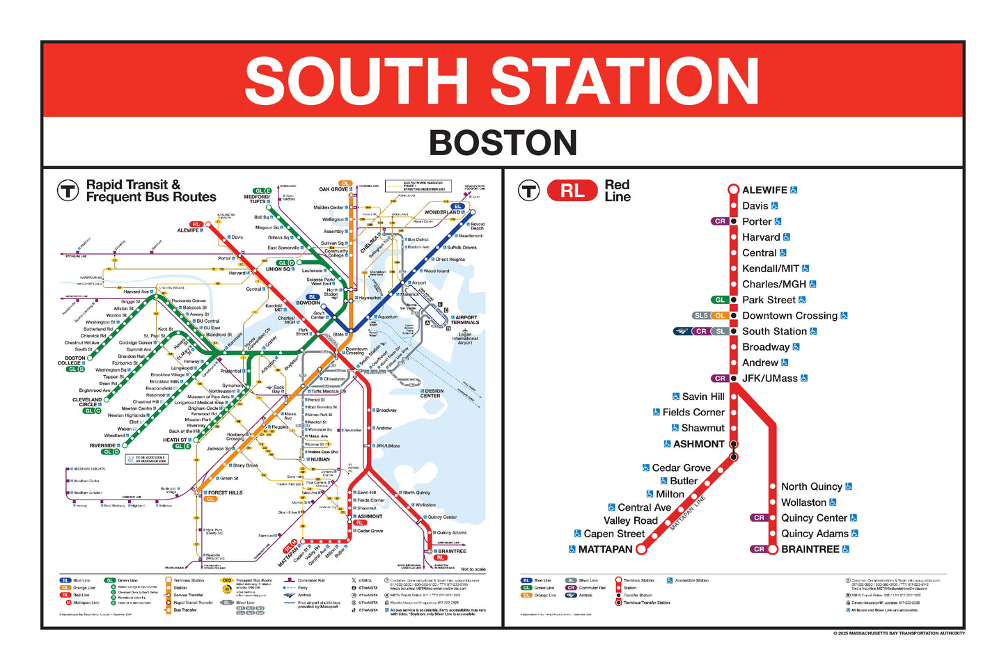 Boston MBTA Red Line Station Panel Prints (K-Z)