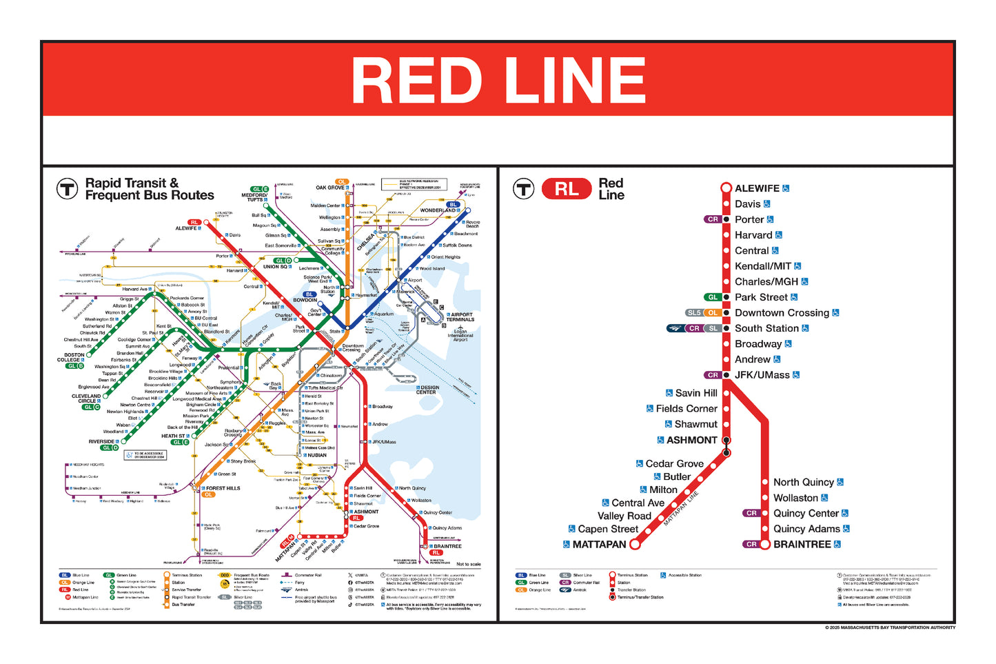Boston MBTA Red Line Station Panel Prints (K-Z)
