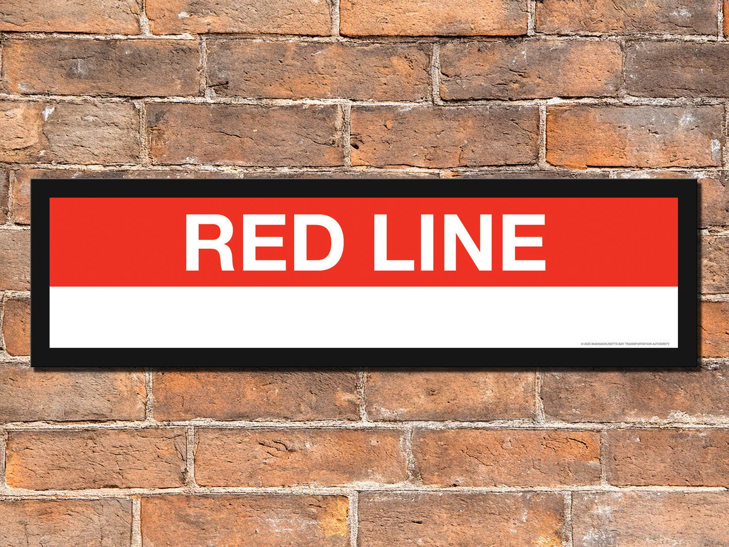 Boston MBTA RED LINE Framed Replica Station Signs