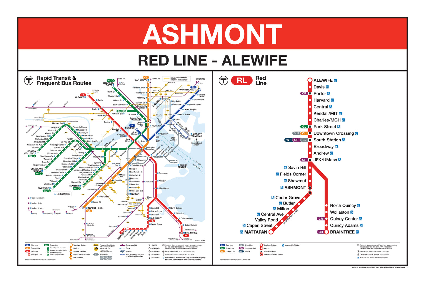 Boston MBTA Red Line Station Panel Prints (A-J)
