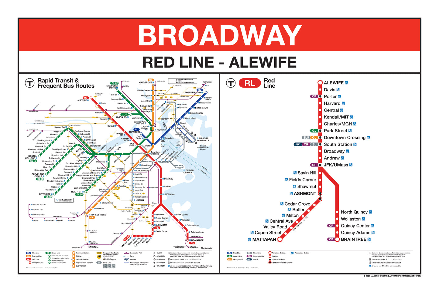 Boston MBTA Red Line Station Panel Prints (A-J)