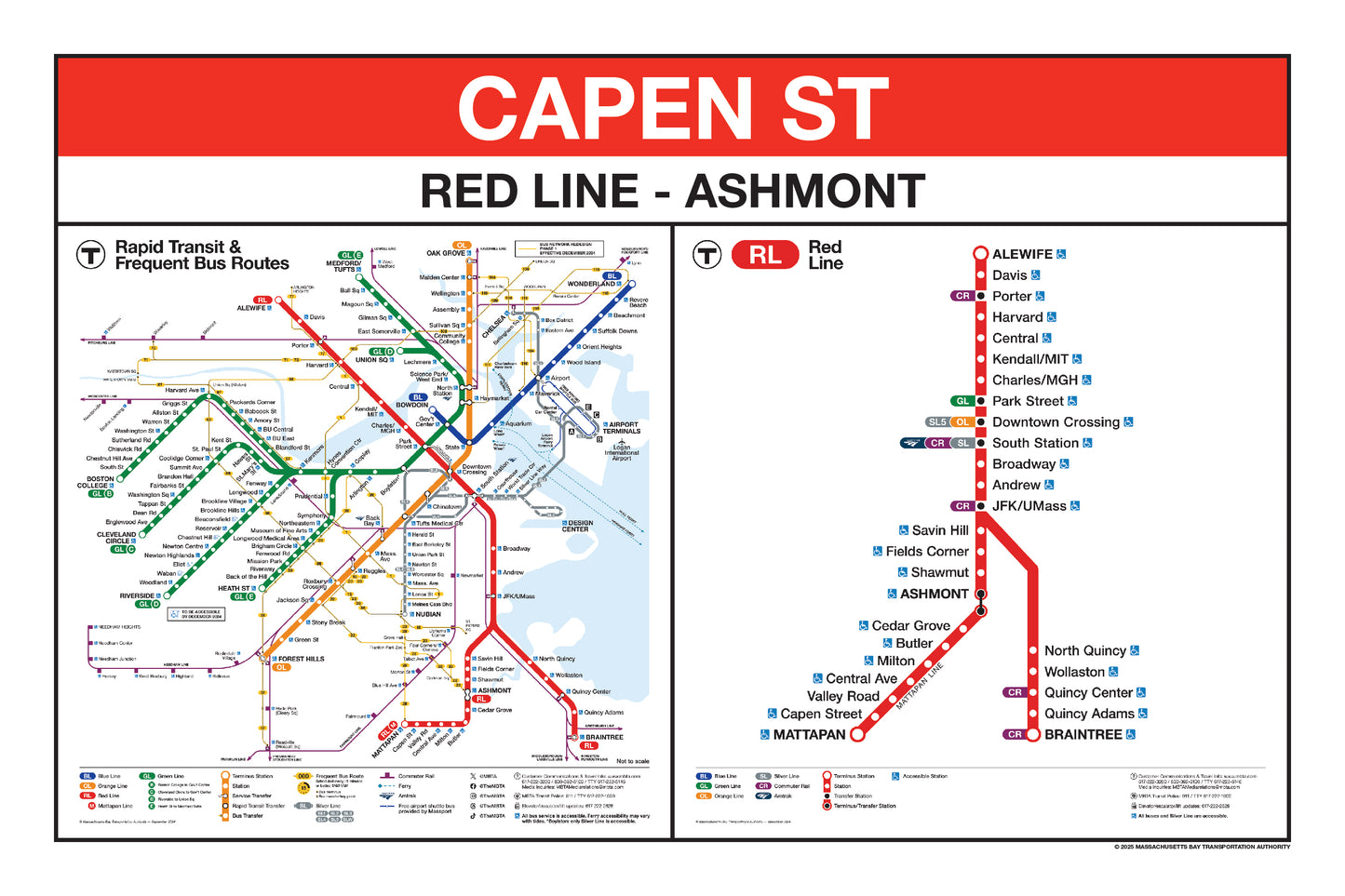 Boston MBTA Red Line Station Panel Prints (A-J)