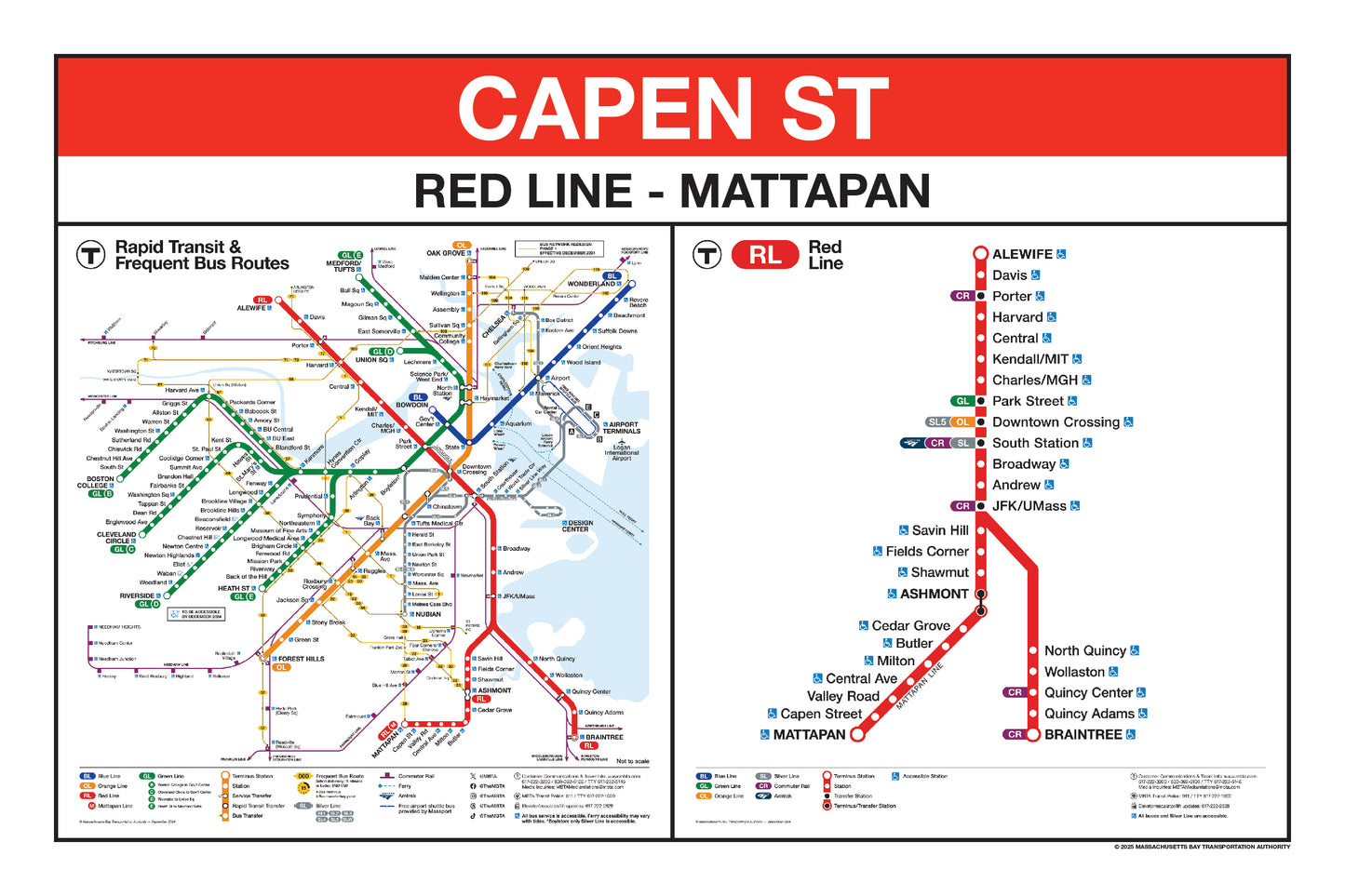 Boston MBTA Red Line Station Panel Prints (A-J)