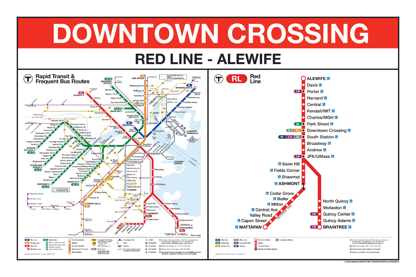 Boston MBTA Red Line Station Panel Prints (A-J)