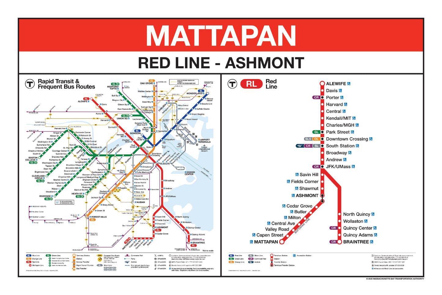 Boston MBTA Red Line Station Panel Prints (K-Z)